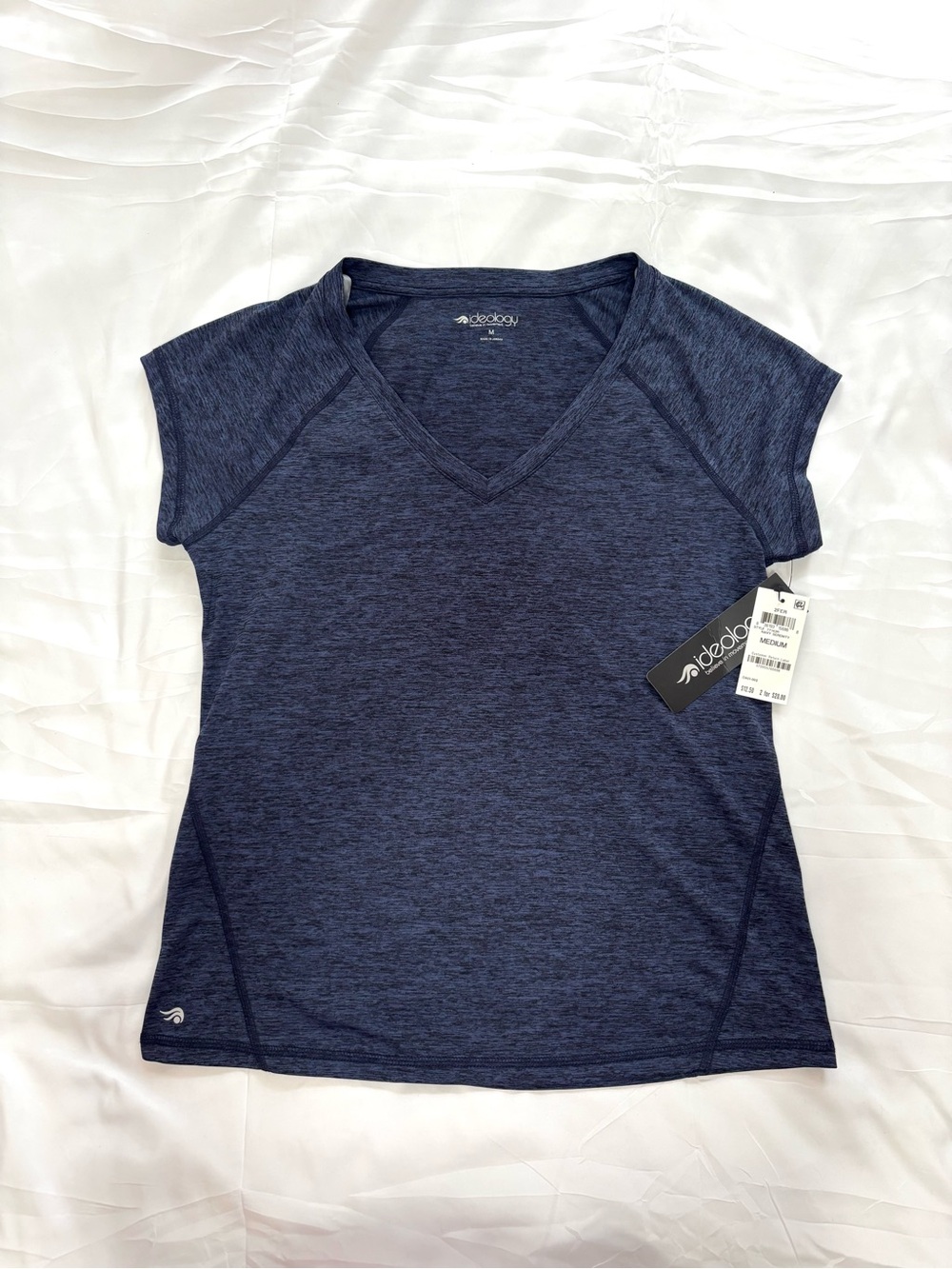 Navy Blue V-Neck Activewear T-Shirt Size Medium NWT